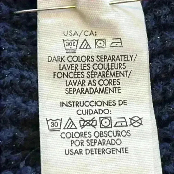 Calvin Klein Jeans Pullover Sweater Women’s Medium Navy Cowl Neck Cotton Blend - Picture 11 of 11